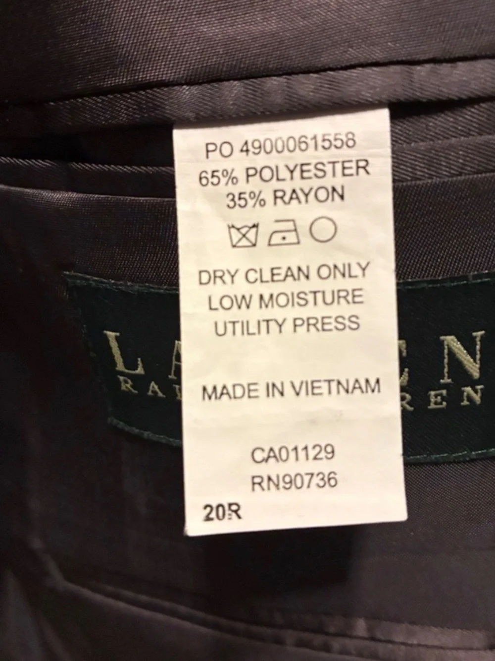 Ralph Lauren Boys Charcoal Two Button Sports Coat